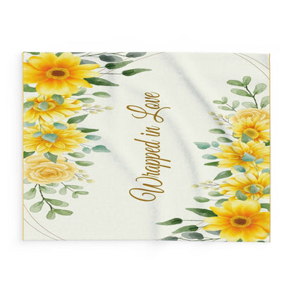 Wrapped in Love Floral Fleece Blanket — Sunflower Cozy Throw