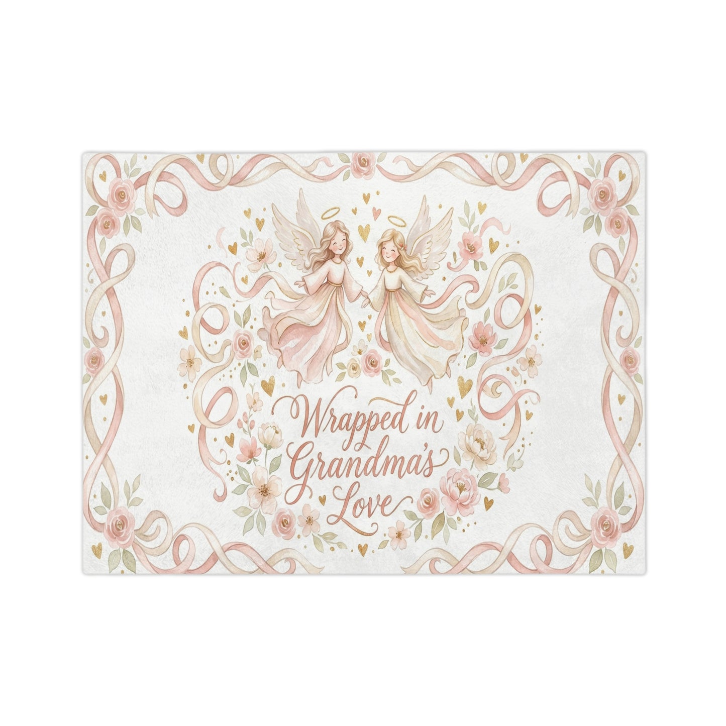 Grandma’s Love Blanket with Angels Velveteen Throw