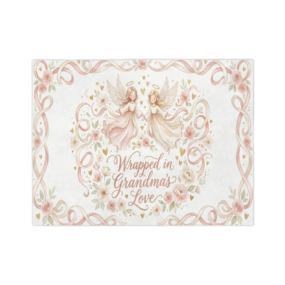 Grandma’s Love Blanket with Angels Velveteen Throw