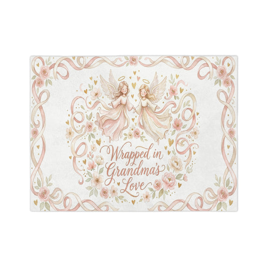 Grandma’s Love Blanket with Angels Velveteen Throw
