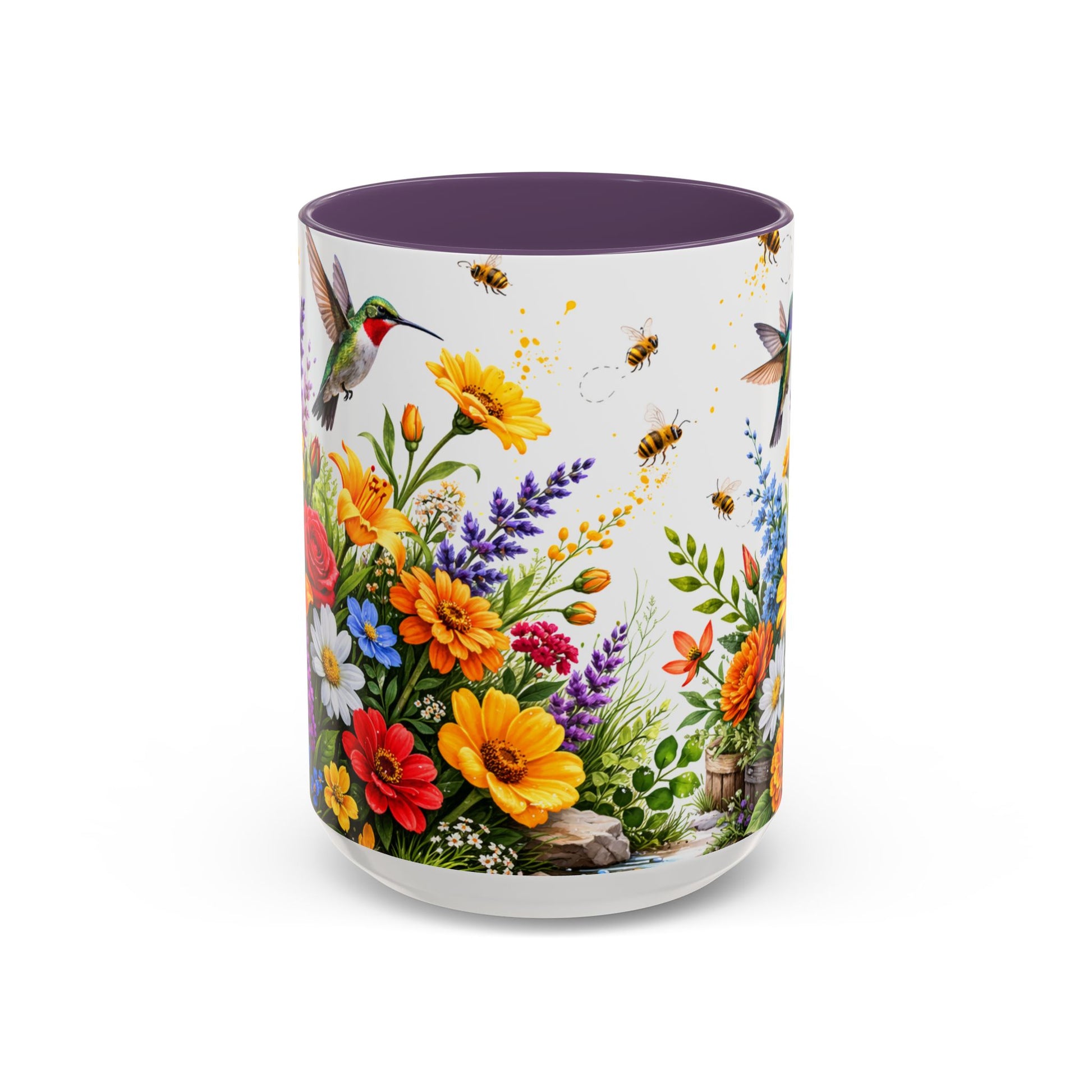Floral Hummingbird Coffee Mug 11/15oz by Grace Canvas Shop