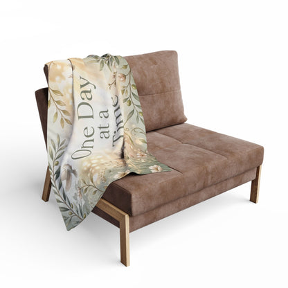 One Day at a Time Fleece Blanket  for Comfort & Recovery