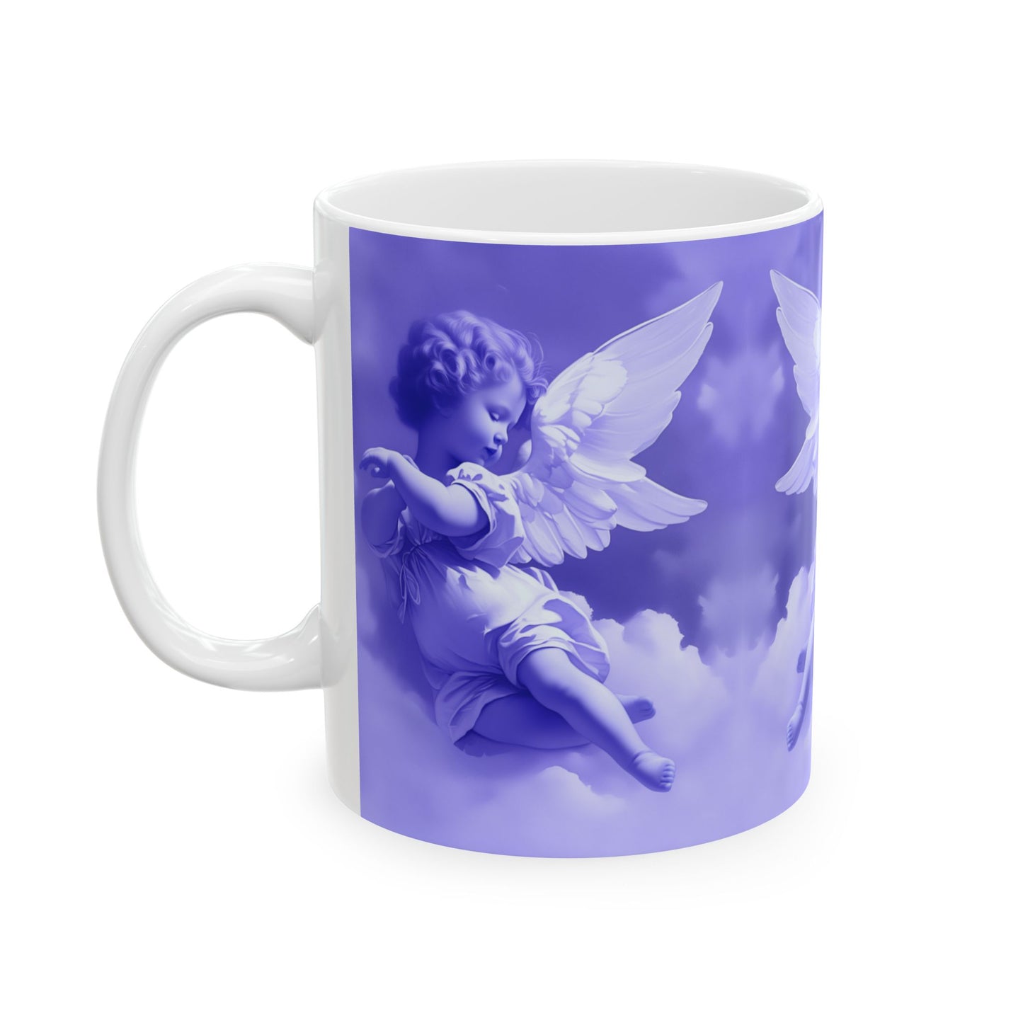Purple Vintage Cherub Angel Ceramic Mug (11oz & 15oz)