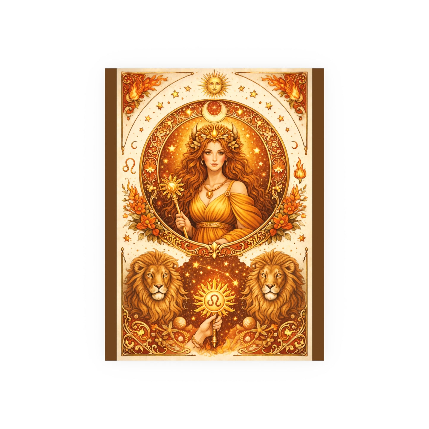 Celestial Leo Zodiac Art Poster