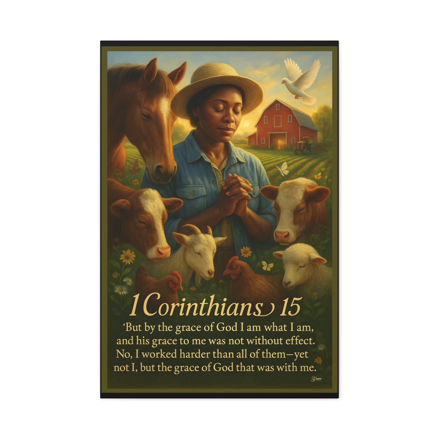 Farm & Faith 1 Corinthians 15 Inspirational Canvas Wall Art by Grace Canvas.shop