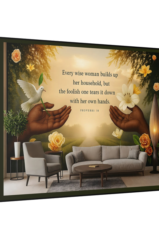 A Wise Woman Proverb 14 Inspirational Canvas Wall Art by Grace Canvas