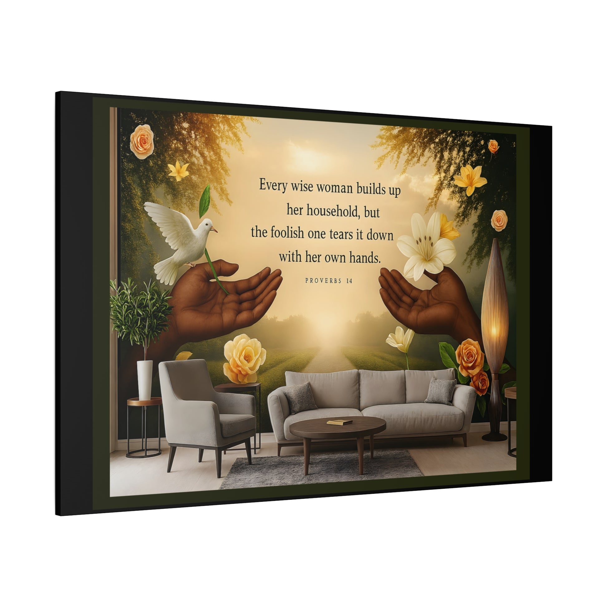 A Wise Woman Proverb 14 Inspirational Canvas Wall Art by Grace Canvas