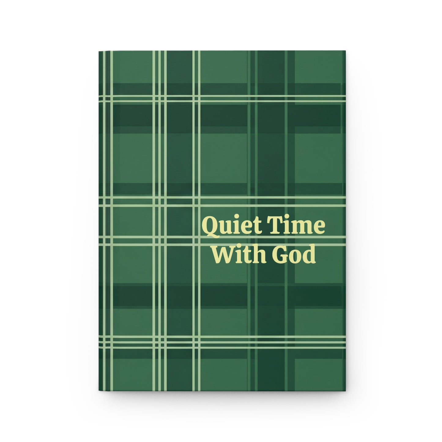 Quiet Time With God Green Plaid Hardcover Journal