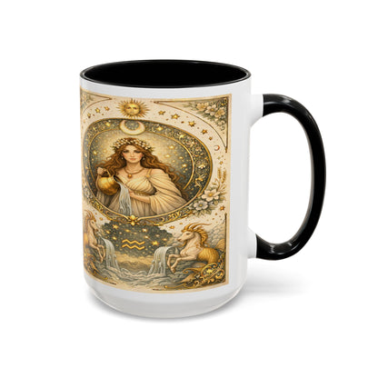 Celestial Aquarius Art Coffee Cup (11/15oz) by Grace Canvas Shop