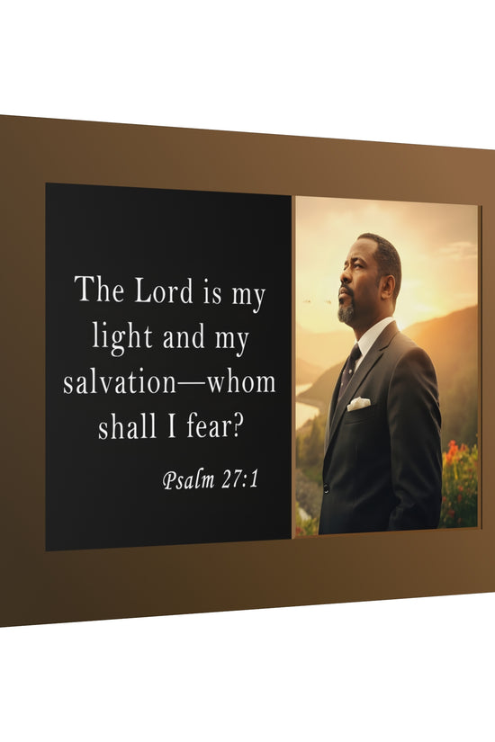 Psalm 27:1 Men's Inspirational Canvas Wall Print by Grace Canvas