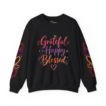 Grateful Happy Blessed Crewneck Sweatshirt