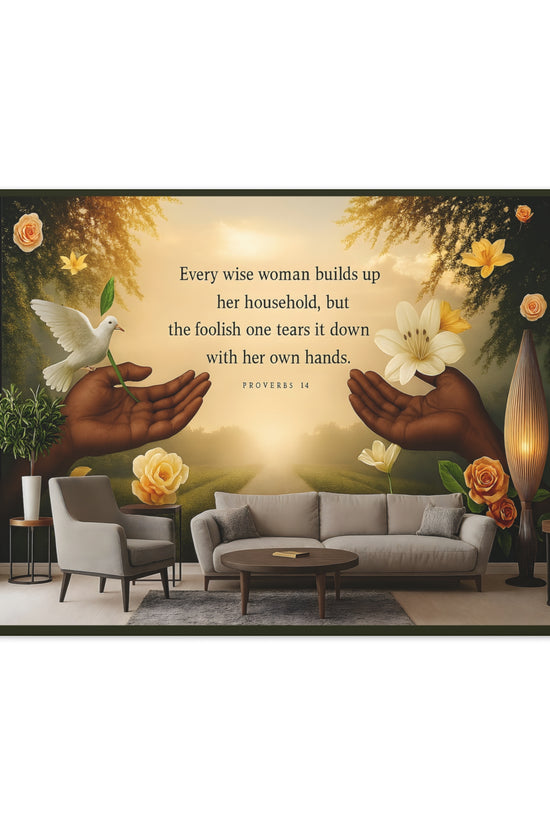 A Wise Woman Proverb 14 Inspirational Canvas Wall Art by Grace Canvas
