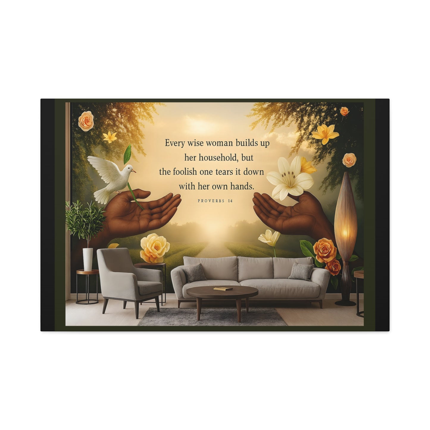 A Wise Woman Proverb 14 Inspirational Canvas Wall Art by Grace Canvas
