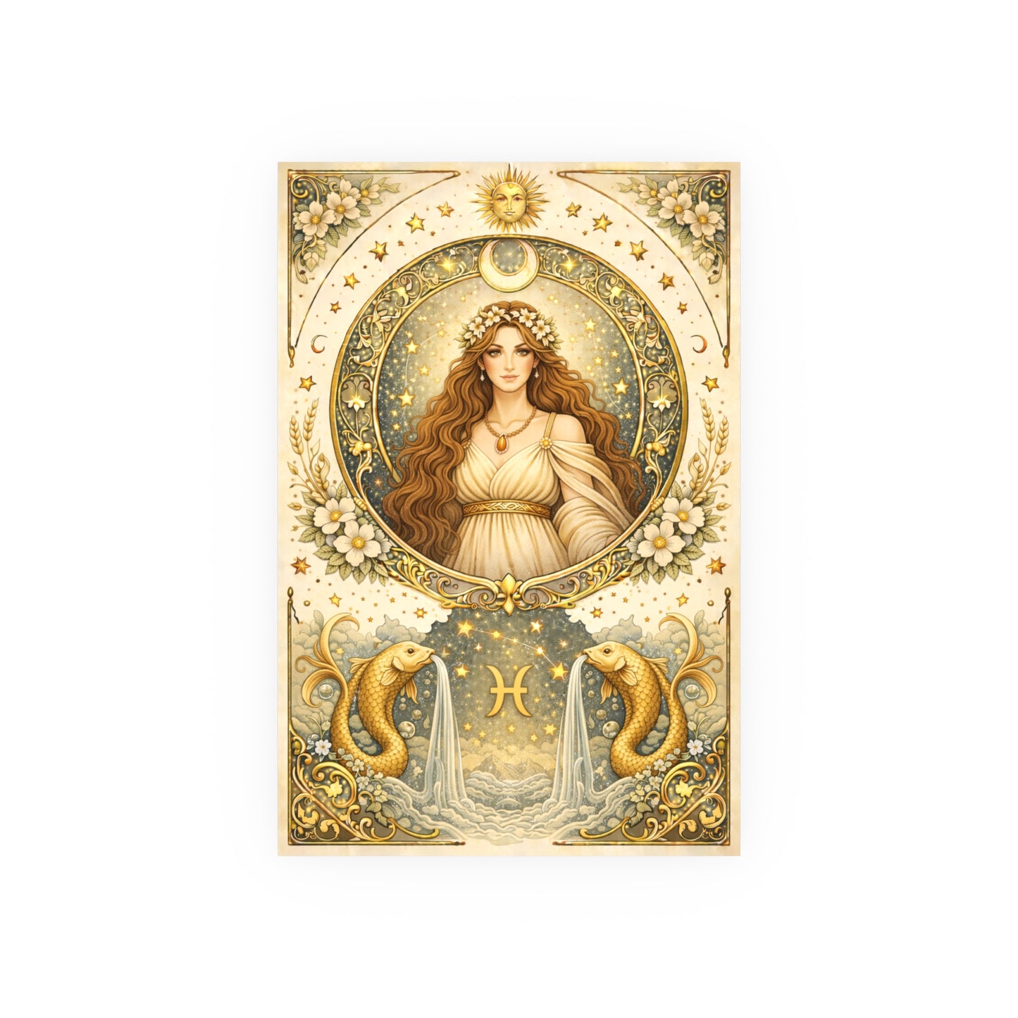 Celestial Pisces Zodiac Art Poster