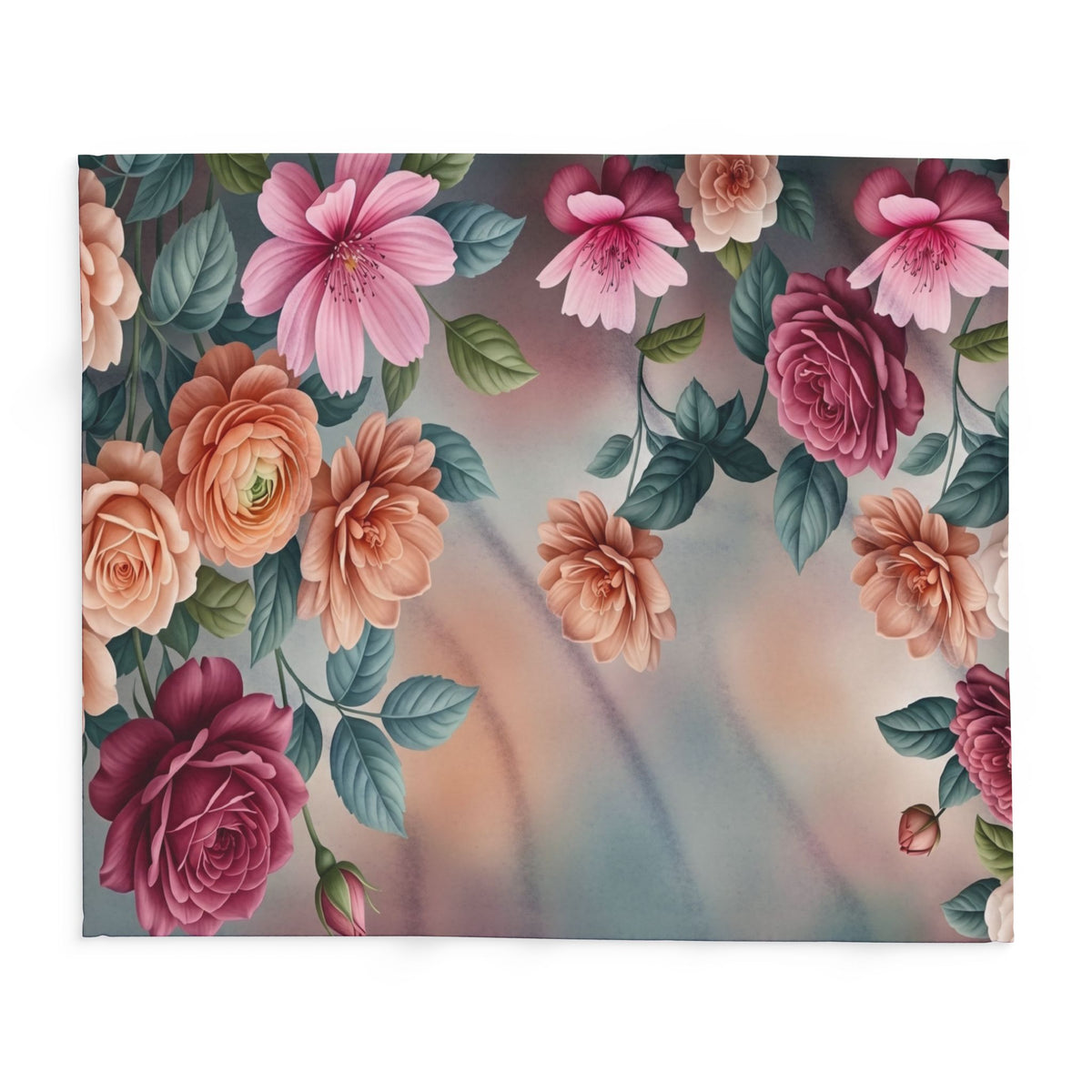 Floral Vintage Fleece Blanket — Rose Garden Arctic Throw