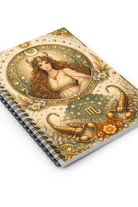 Celestial Scorpio Ruled Spiral Notebook by Grace Canvas Shop