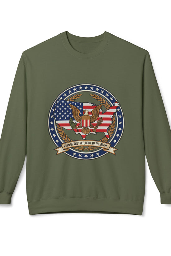 American Patriotic Eagle Crewneck Sweatshirt - 'Land of the Free'