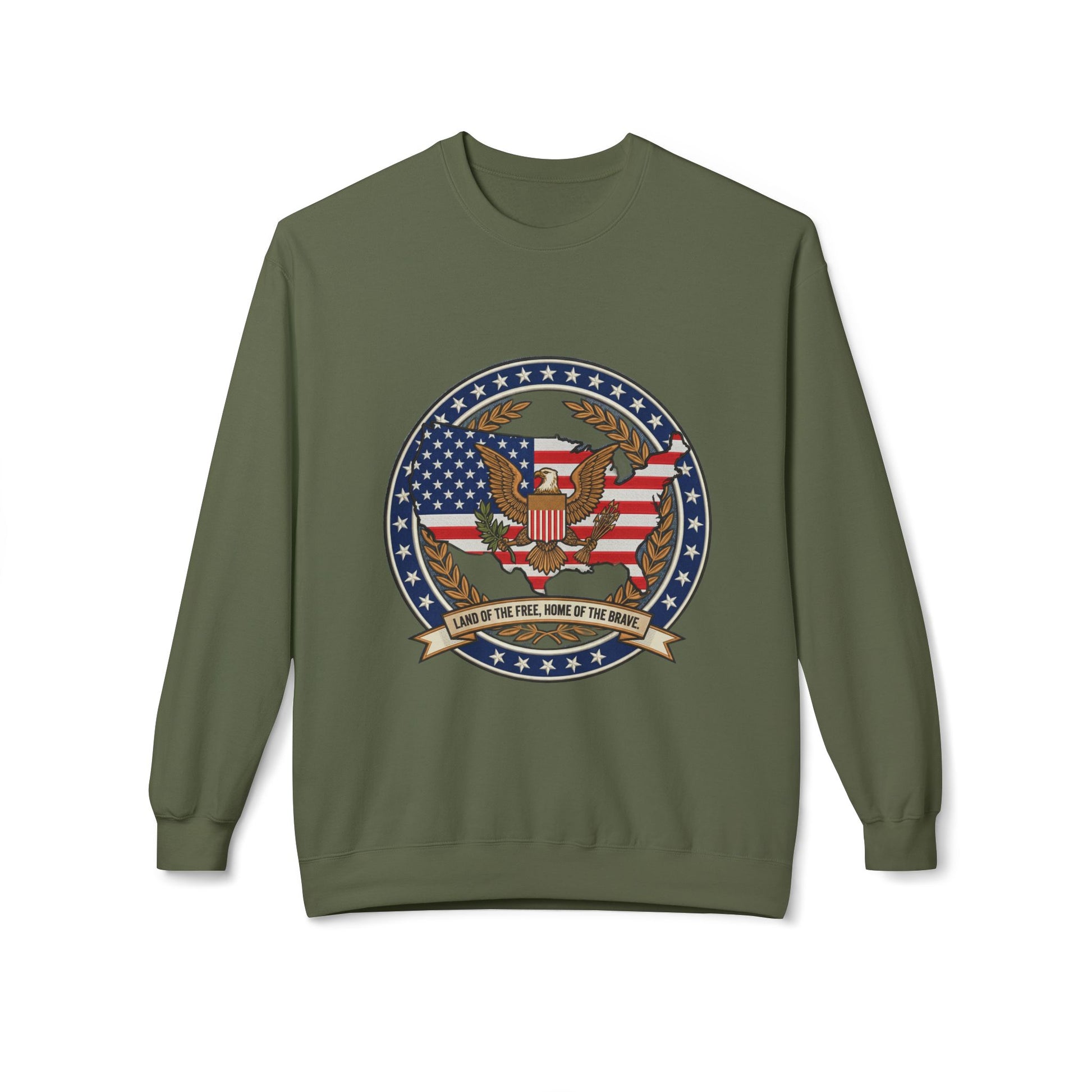 American Patriotic Eagle Crewneck Sweatshirt - 'Land of the Free'
