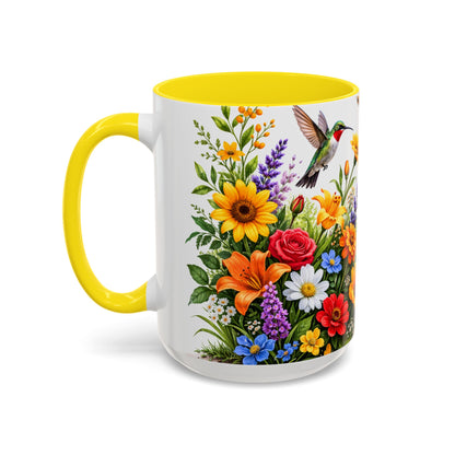 Floral Hummingbird Coffee Mug 11/15oz by Grace Canvas Shop