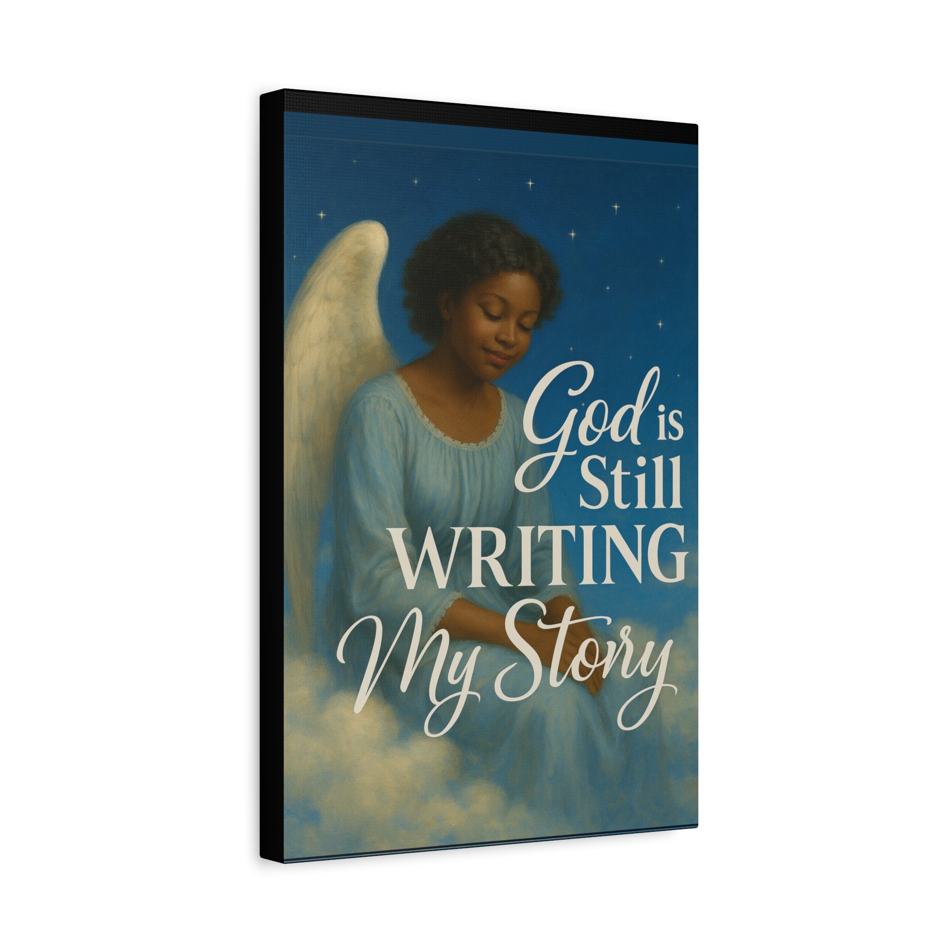 Still Writing My Story Inspirational Canvas Wall Print by Grace Canvas.shop