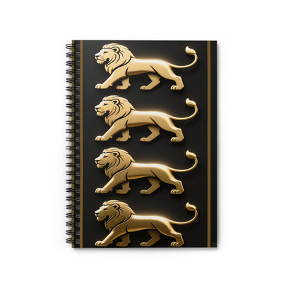 Leo Spiral Notebook — Elegant Black & Gold Journal (Ruled) by Grace Canvas Shop