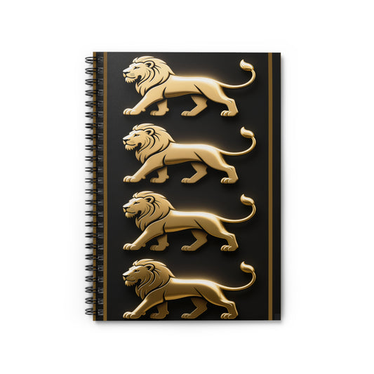 Leo Spiral Notebook — Elegant Black & Gold Journal (Ruled)