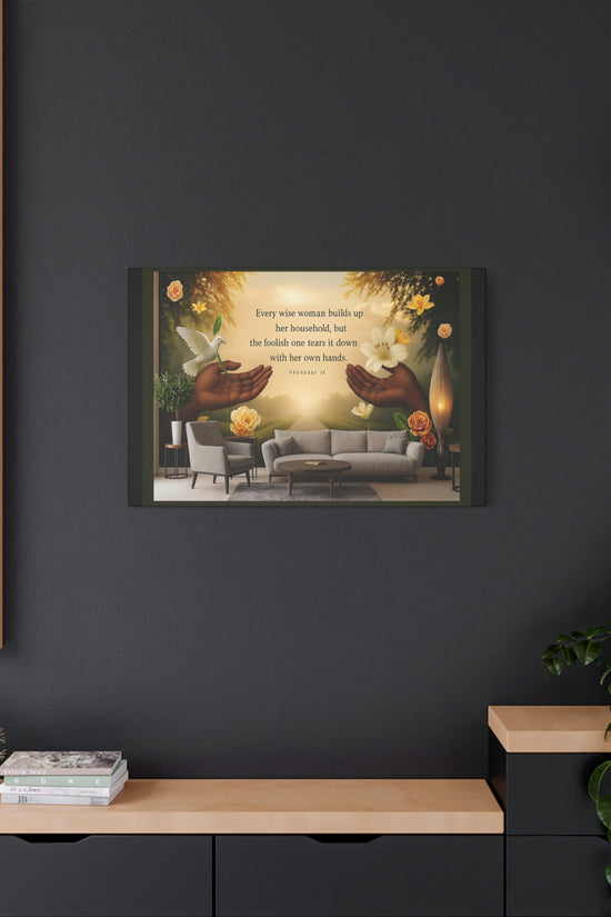 A Wise Woman Proverb 14 Inspirational Canvas Wall Art by Grace Canvas