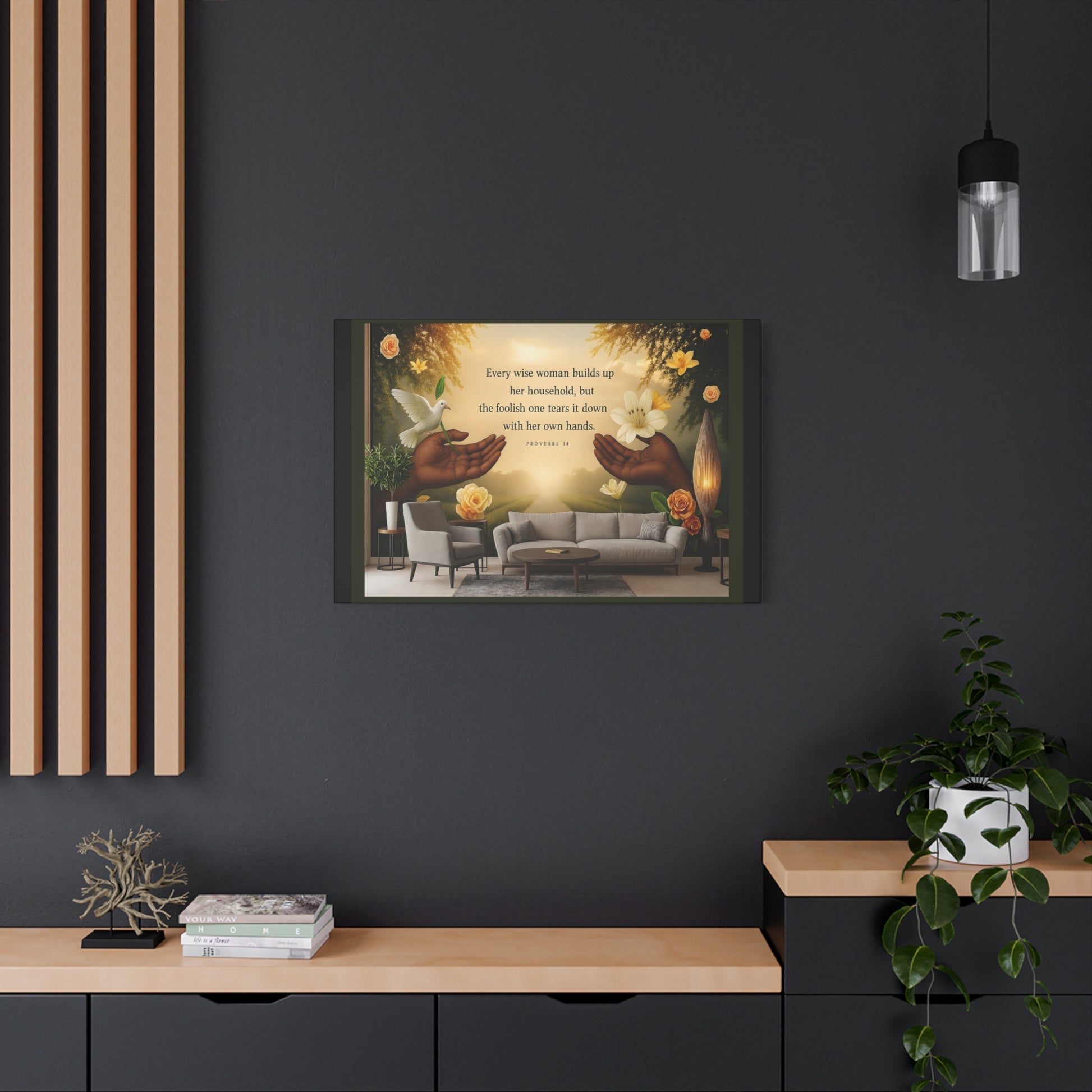 A Wise Woman Proverb 14 Inspirational Canvas Wall Art by Grace Canvas