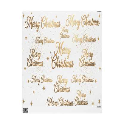 Merry Christmas Gold Script Wrapping Paper — Festive Gift Wrap for Holidays