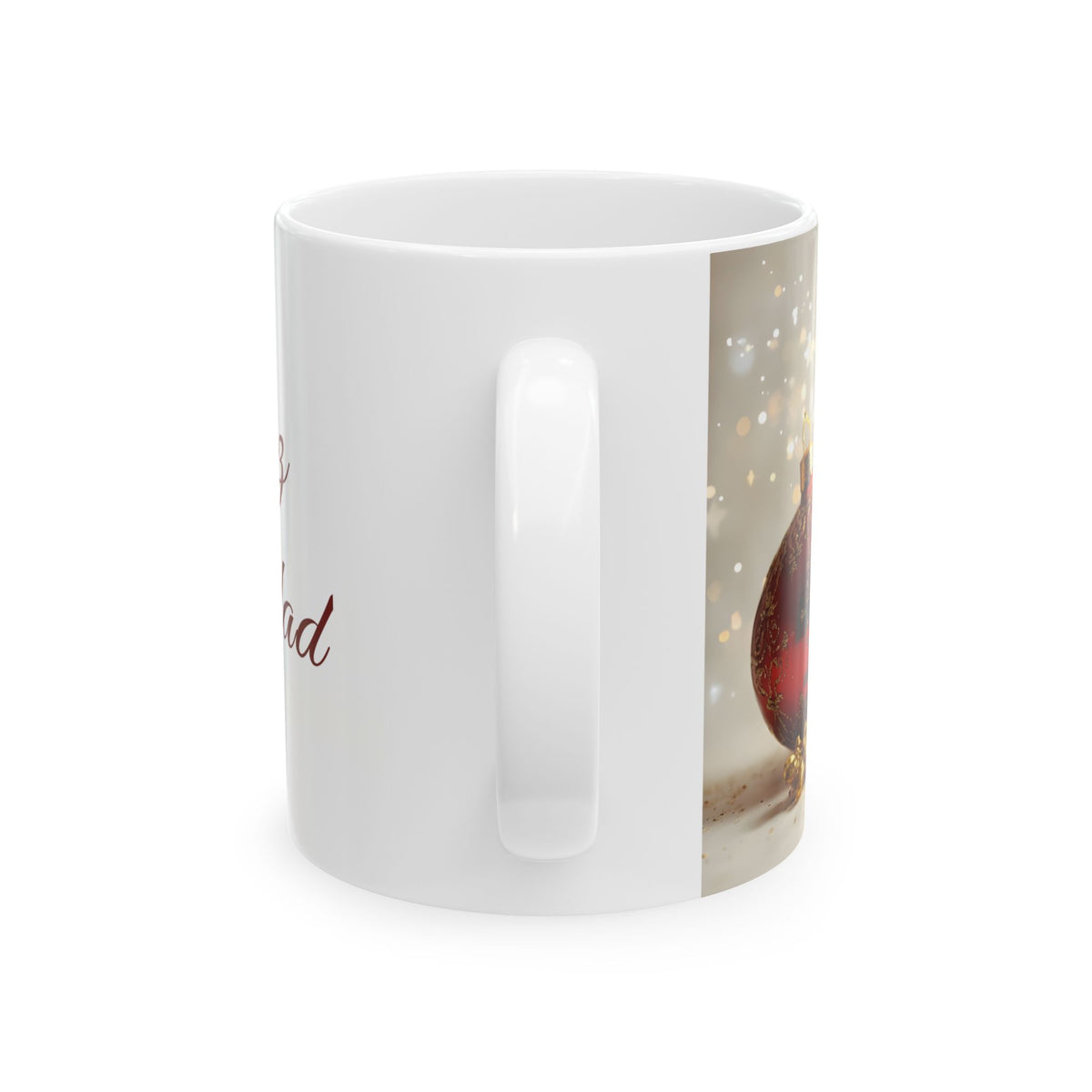 Feliz Navidad Cute Customized Ceramic Mug with Lamb Design by Grace Canvas.shop