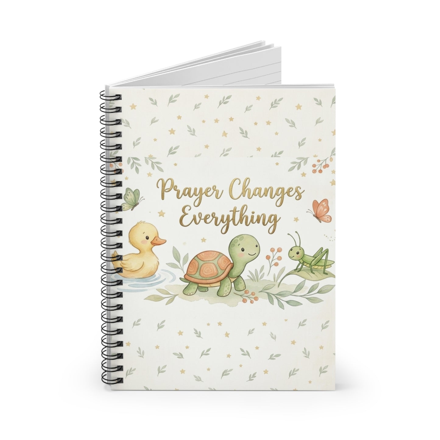 Prayer Changes Everything Spiral Notebook — Cute Animal Christian Journal