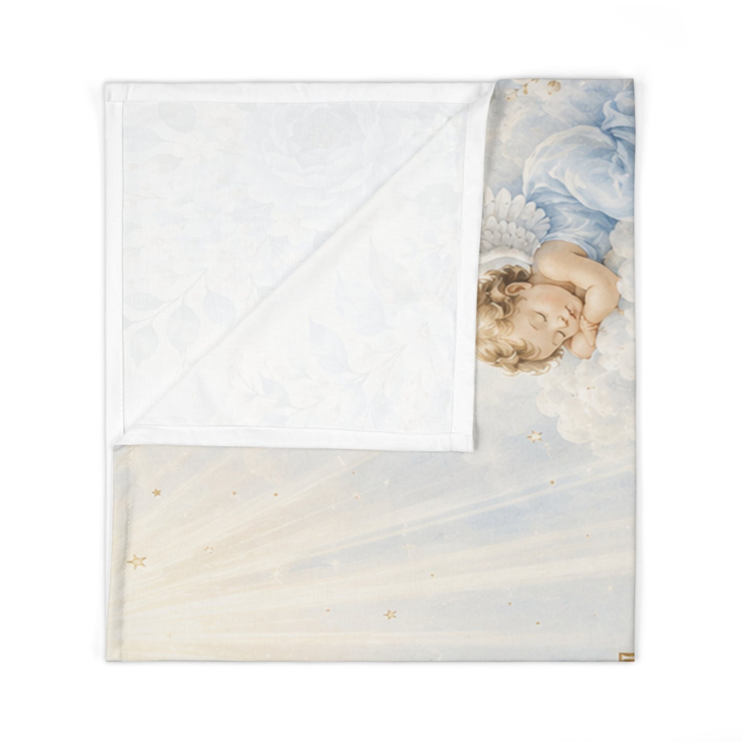 Baby Swaddle Blanket — "Faithfully & Wonderfully Made" Floral Christening Swaddle
