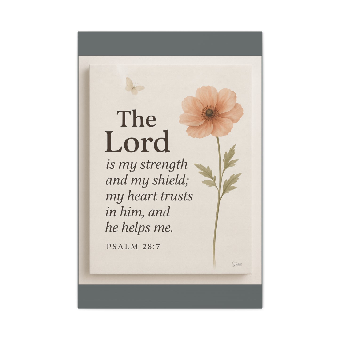 The Lord is My Strength Inspirational Wall Art by Grace Canvas