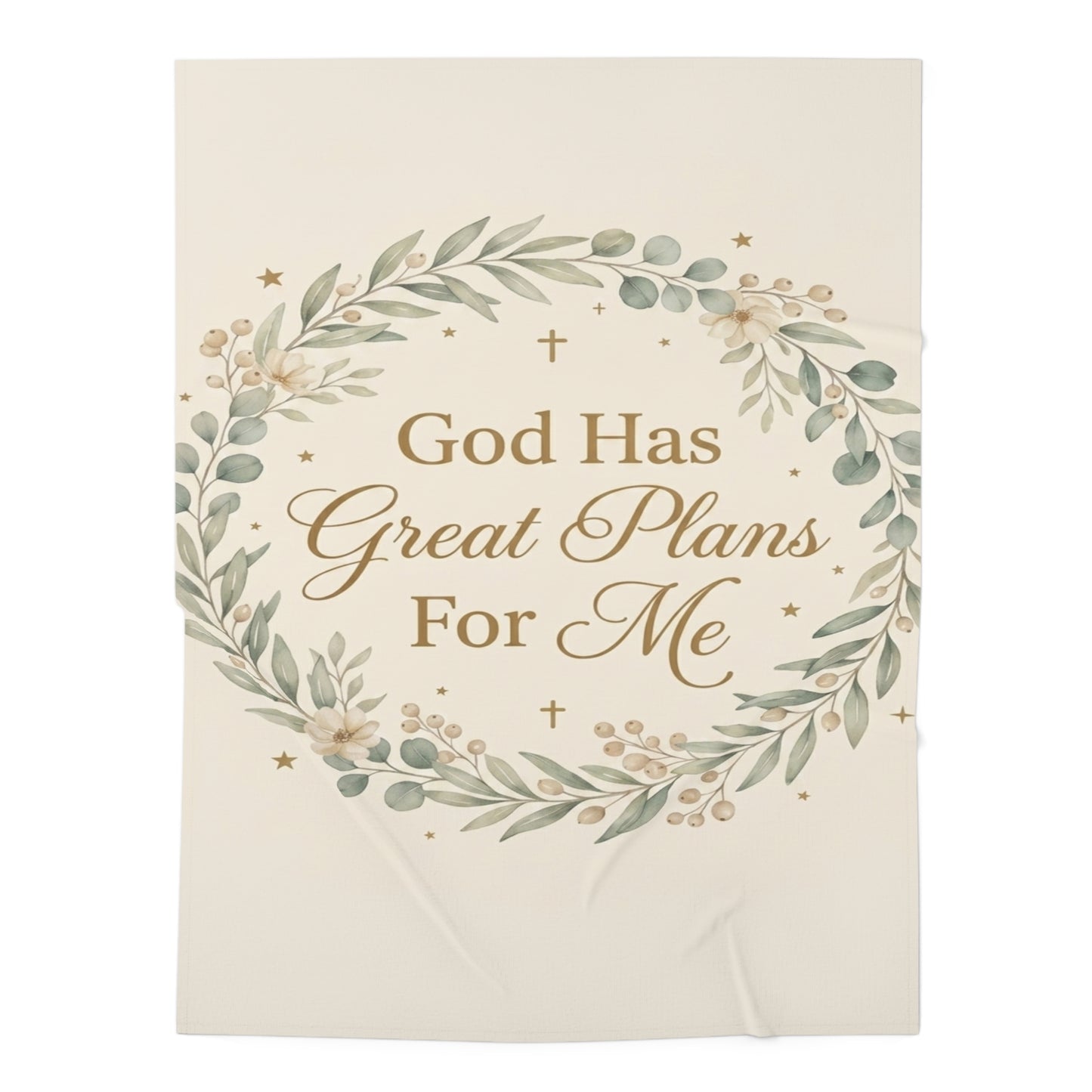 Baby Swaddle Blanket — "God Has Great Plans For Me" Floral Christian Swaddle