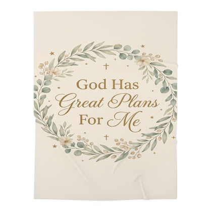 Baby Swaddle Blanket — "God Has Great Plans For Me" Floral Christian Swaddle
