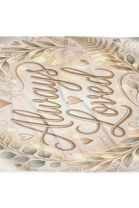 Always Loved Fleece Blanket with Floral Wreath Design