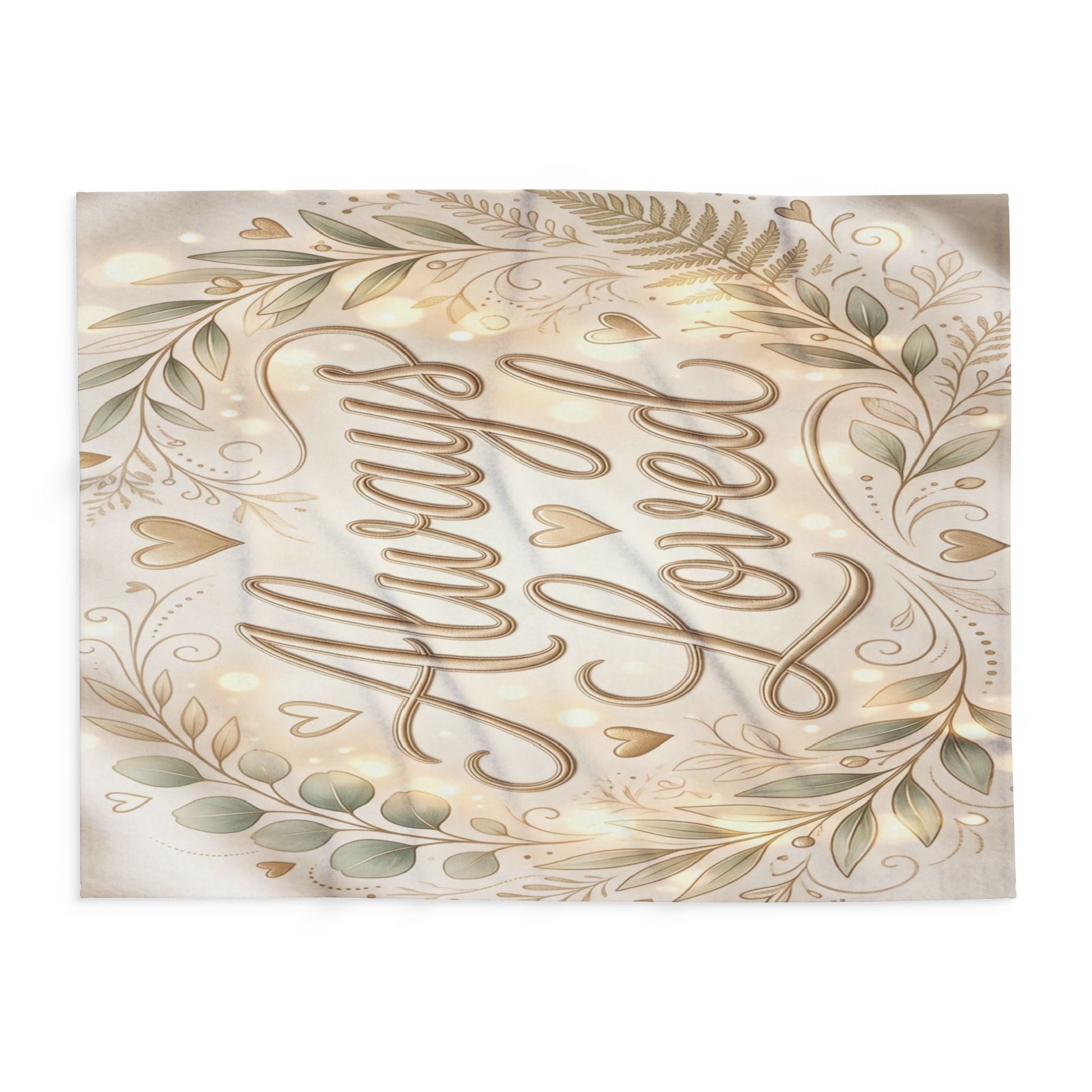Always Loved Fleece Blanket with Floral Wreath Design