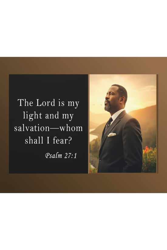 Psalm 27:1 Men's Inspirational Canvas Wall Print by Grace Canvas