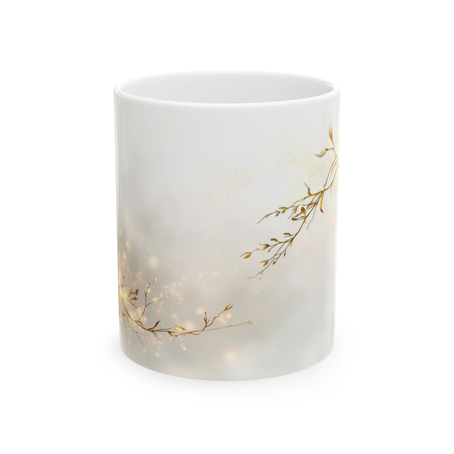 Winter Flowers Ceramic Mug Elegant Tea Coffee Cup