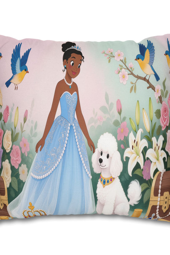 Princess & Poodle Spun Polyester Square Pillowcase by Grace Canvas Shop