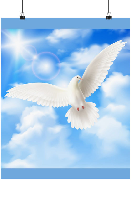 Blue Sky Satin Poster – Inspirational Peace Wall Art by Grace Canvas Shop