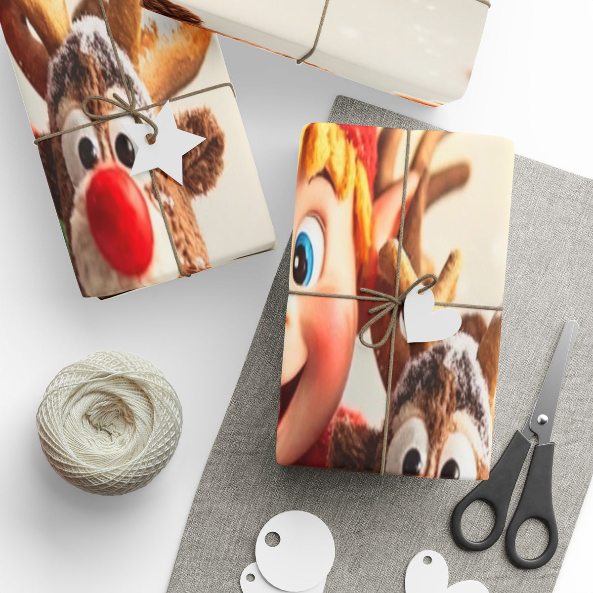 Christmas Elf & Reindeer Wrapping Paper — 'Merry Christmas' Gift Wrap