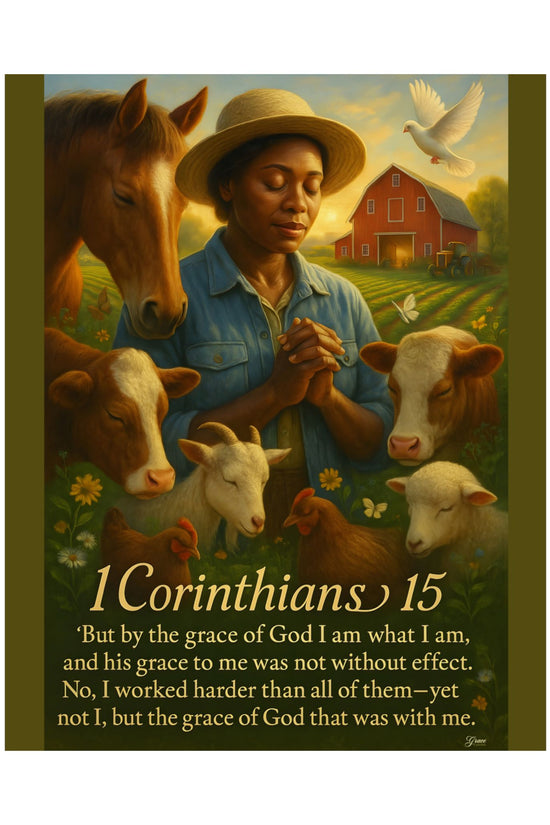 POSTER - Farm & Faith 1 Corinthians 15 v2 Inspirational Poster by Grace Canvas Shop