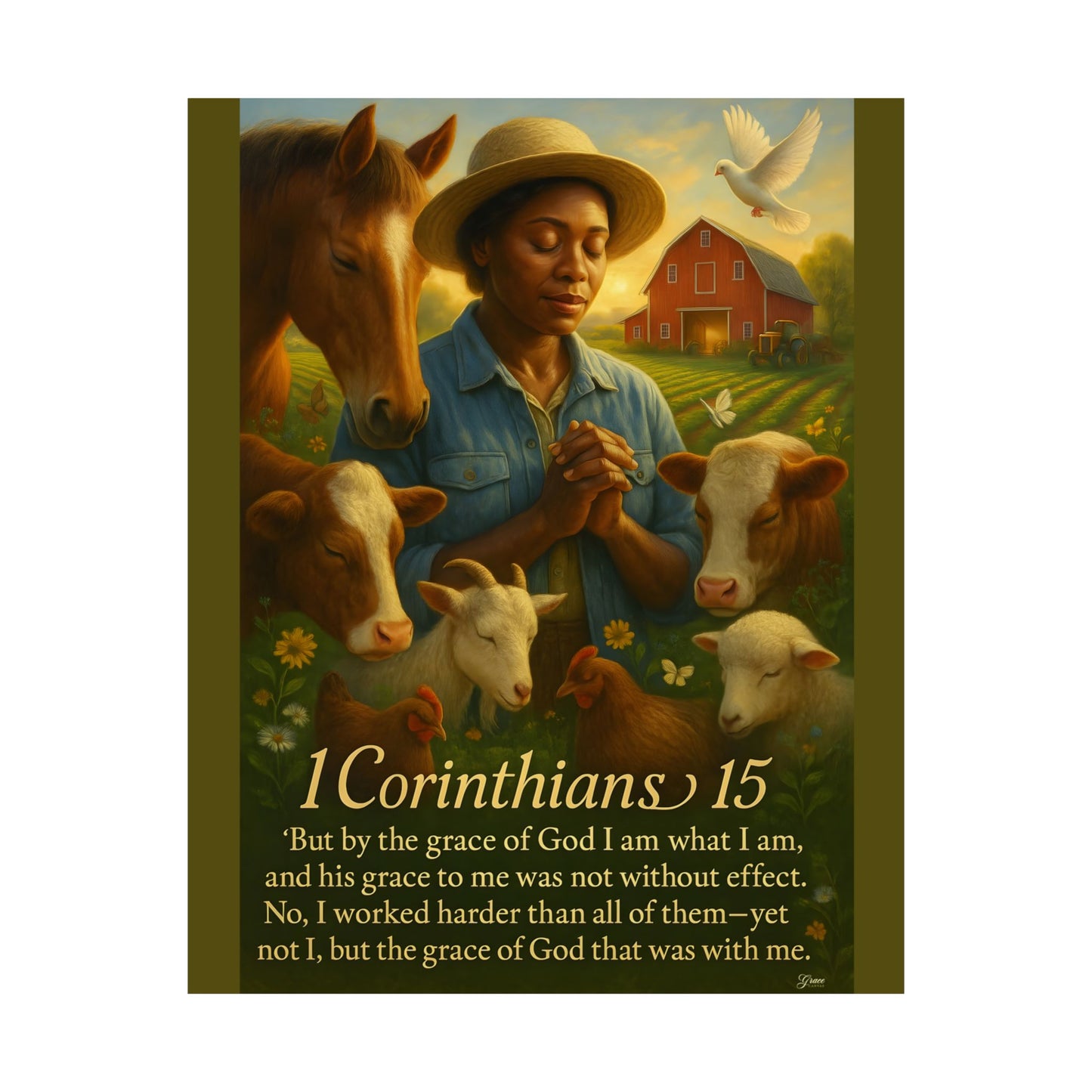 POSTER - Farm & Faith 1 Corinthians 15 v2 Inspirational Poster