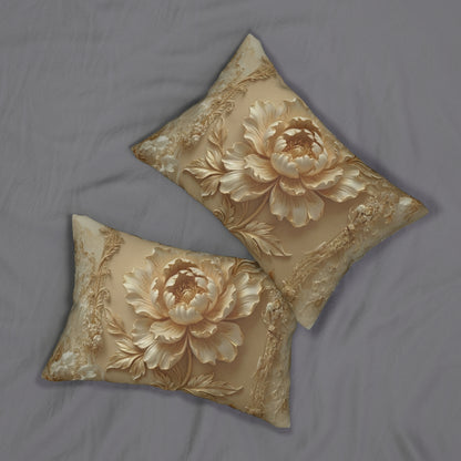 Vintage Gold Floral Lumbar Pillow by Printify