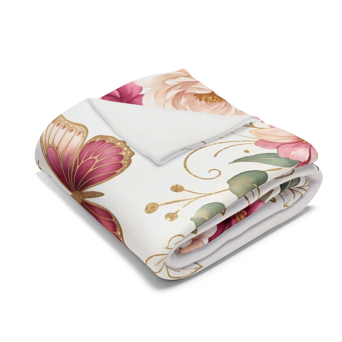 Beautiful Warrior" Floral Throw Fleece Blanket for Comfort & Recovery