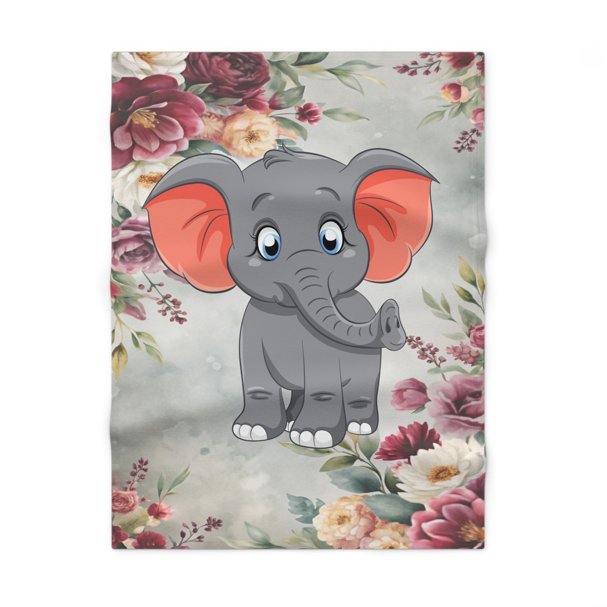 Cute Elephant Baby Blanket by Grace Canvas Shop