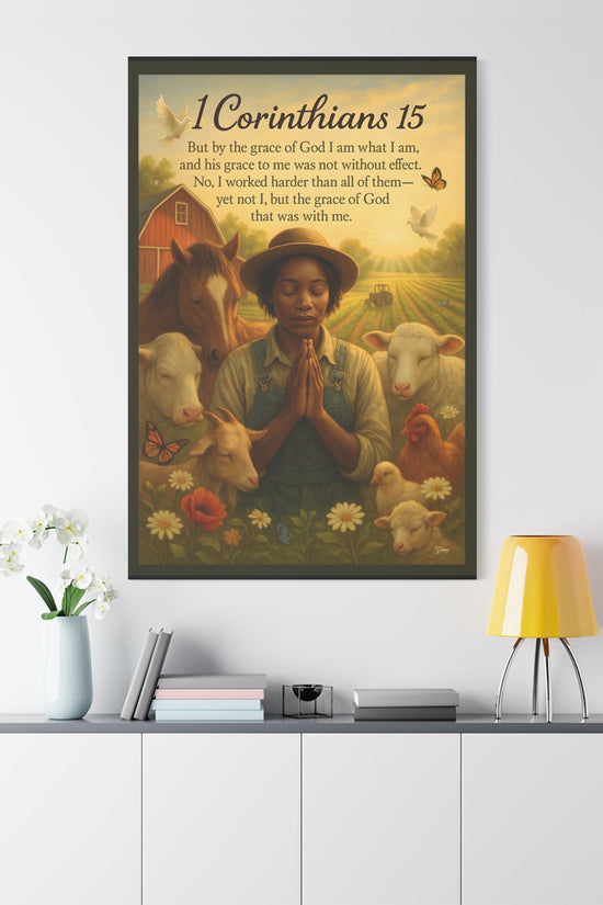 Farm Woman's Faith 1 Corinthians 15 Art Print by Grace Canvas.shop