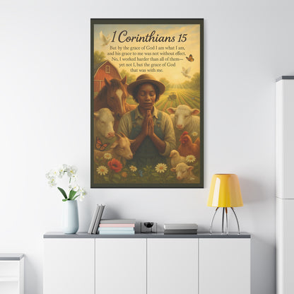 Farm Woman's Faith 1 Corinthians 15 Art Print by Grace Canvas.shop