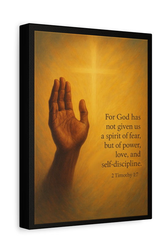 2 Timothy 1:7 Prayer Quote Religious Canvas Wall Art by Grace Canvas.shop